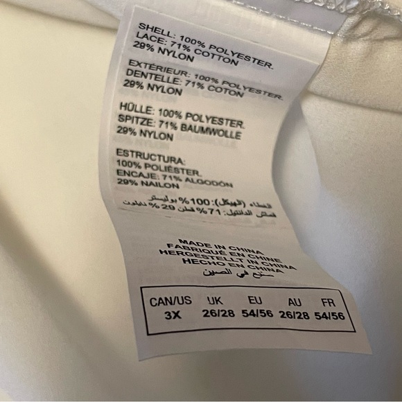 NWT - A MTL 1980 Women’s Long Sleeve Cowl Neck Lace Back White Top Size 3X - Picture 12 of 17